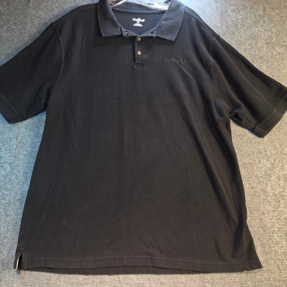 Carhartt Polo Shirt Mens XL Black Good Short Sleeve Cotton Workwear K311 BLK